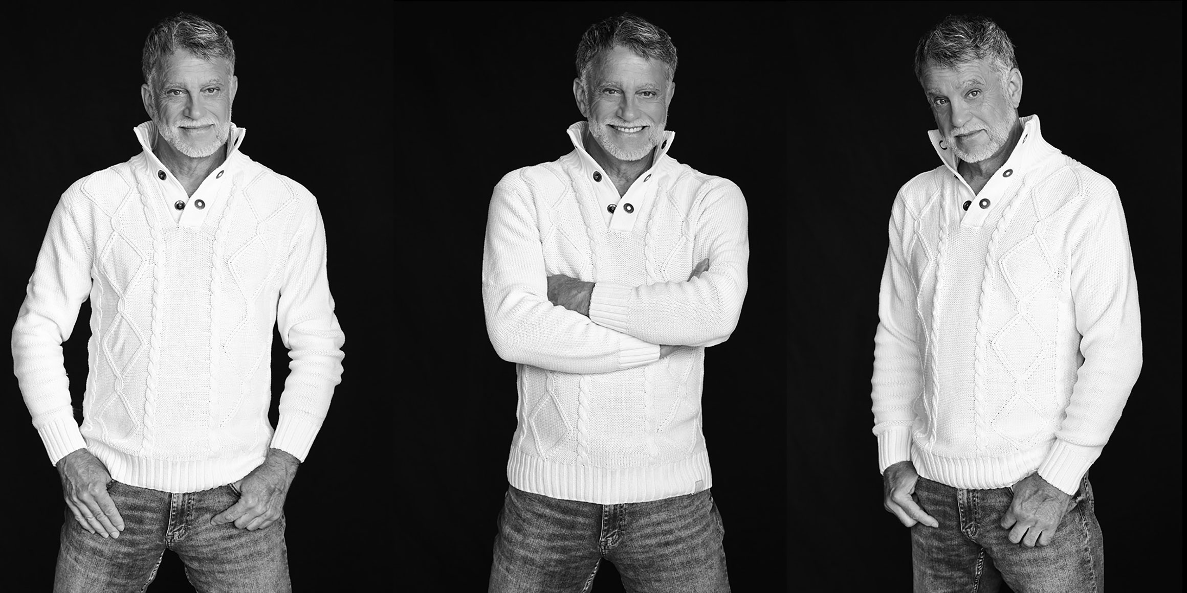 Bestager-, Classic-, Senior-, 50+ Model Michael Diehl Fotomodell aus Esslingen bei Stuttgart mit s/w Studio Fashion, Mode 22