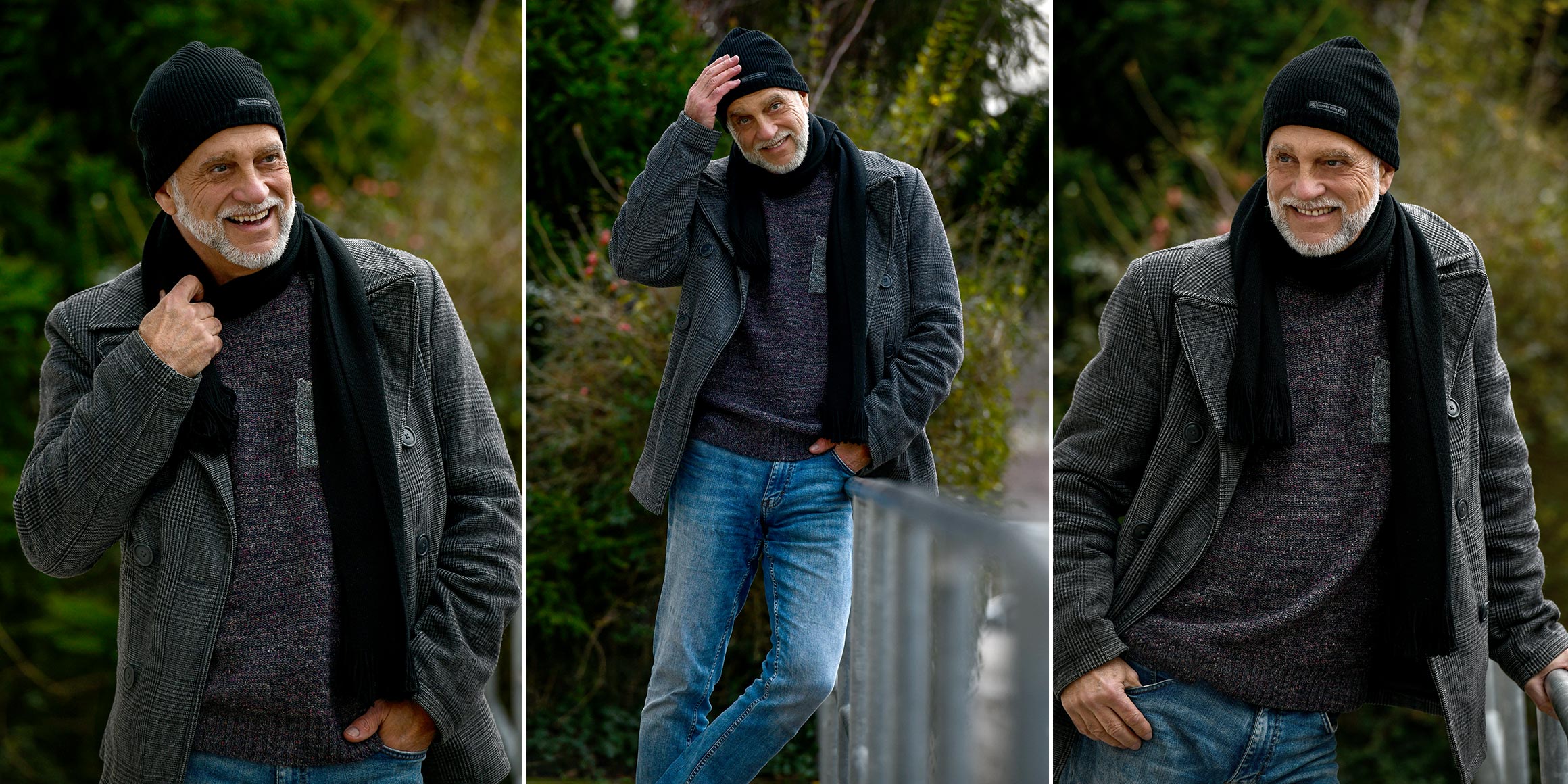 Bestager-, Classic-, Senior-, 50+ Model Michael Diehl Fotomodell aus Esslingen bei Stuttgart mit outdoor Fashion, Mode 03