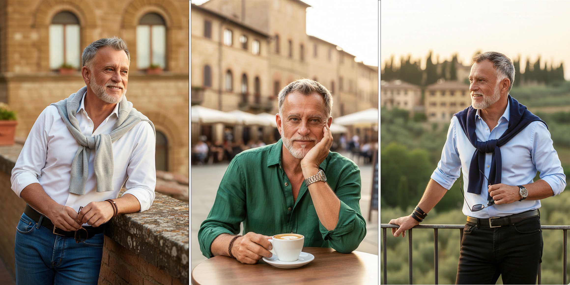 Bestager-, Classic-, Senior-, 50+ Model Michael Diehl Fotomodell aus Esslingen bei Stuttgart mit Fashion Serie Hemden