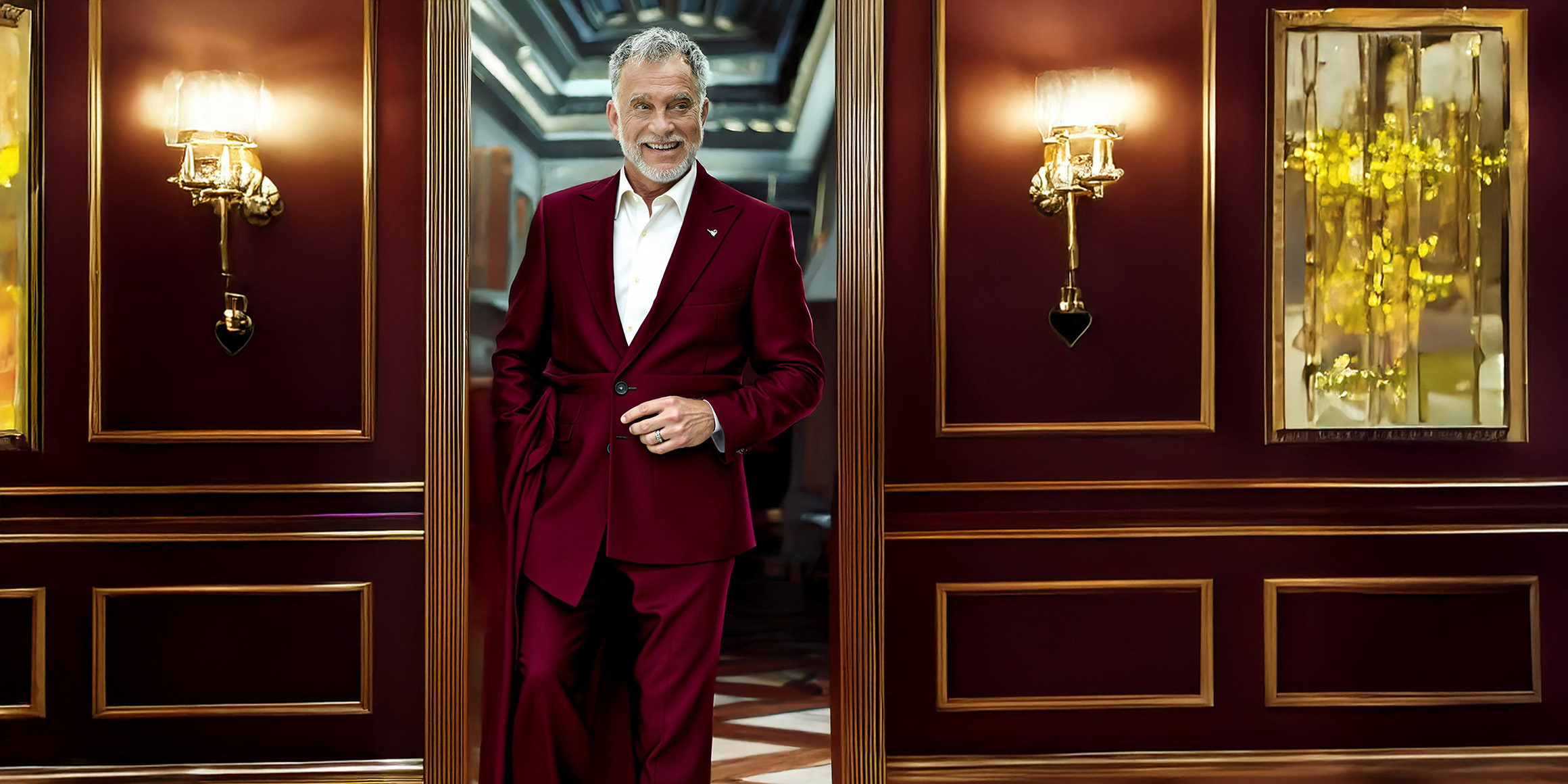 Bestager-, Classic-, Senior-, 50+ Model Michael Diehl Fotomodell aus Esslingen bei Stuttgart mit Fashion Anzug im Casino